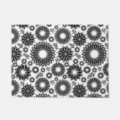 Boho bloemen Zwart-wit vectorbloempatroon Deurmat (Voorkant)