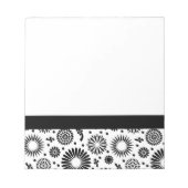 Boho bloemen Zwart-wit vectorbloempatroon Notitieblok (Voorkant)