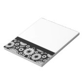 Boho bloemen Zwart-wit vectorbloempatroon Notitieblok (Gedraaid)