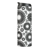 Boho bloemen Zwart-wit vectorbloempatroon Thermosbeker (Geroteerd rechts)