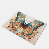 Boho bloemenbloesem vlinderweide Waterverf Deurmat (Schuin)