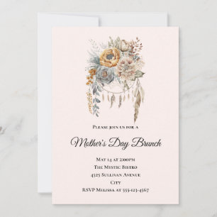 Boho Bloemenboeket in neutrale kleuren Moederdag Kaart