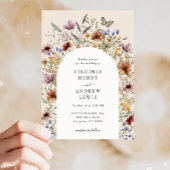 Boho Bloemenboog bruiloft uitnodiging