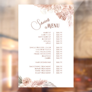 Boho Bloemendienst Menu Raamsticker