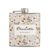 Boho Bloemenfles Heupfles (Voorkant)