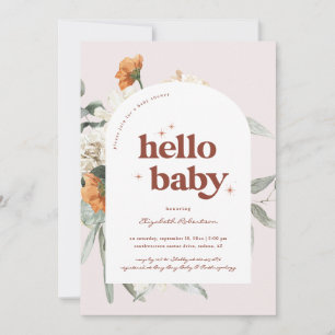Boho Bloemengroen Botanisch Baby Shower Kaart