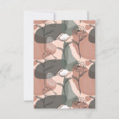 Boho Bloemengroen & Roze Bruiloft Uitnodiging Beda (Achterkant)