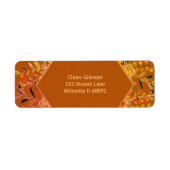 Boho bloemenherfst Retouradreslabel Etiket (Voorkant)