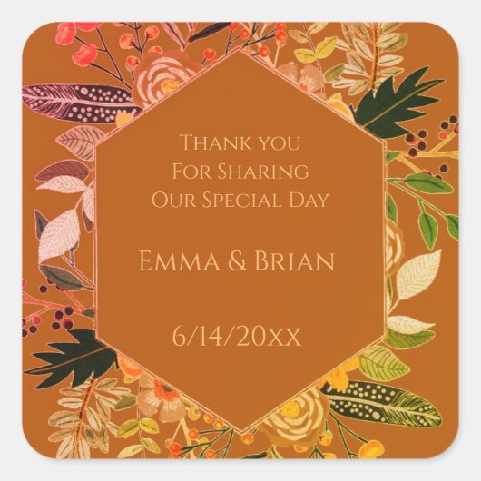 Boho bloemenherfst Sticker (Voorkant)