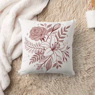  Boho Bloemenillustratie Kussen