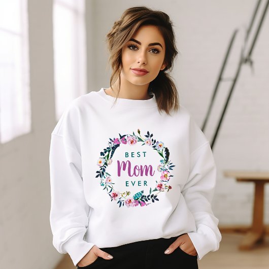 Boho bloemenkrans beste mama ooit trui