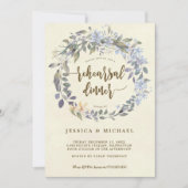 Boho Bloemenkrans repetitie Diner Uitnodiging (Voorkant)