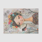 BOHO BLOEMENMEISJE DECOUPAGE TISSUEPAPIER (Voorkant)