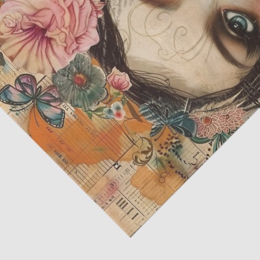 BOHO BLOEMENMEISJE DECOUPAGE TISSUEPAPIER (Detail)