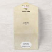 Boho bloemenorchidee groen lijst rustiek all in one uitnodiging (Buitenkant)