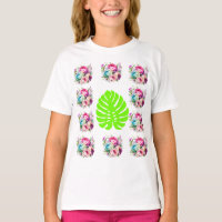 Boho Bloemenpatroon met groen blad