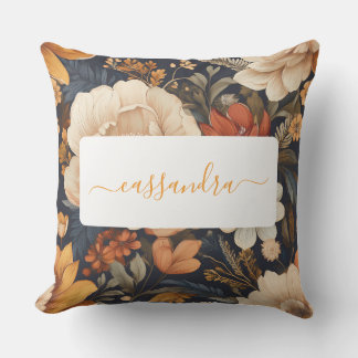  Boho Bloemenpatroon met Naam Buitenkussen