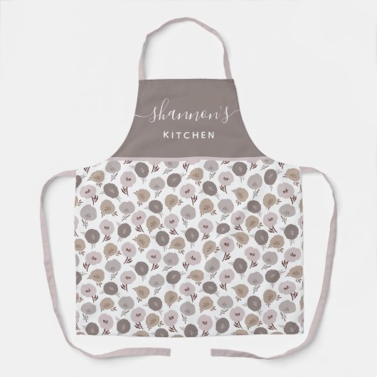 Boho bloemenprint overall apron schort (Voorkant)