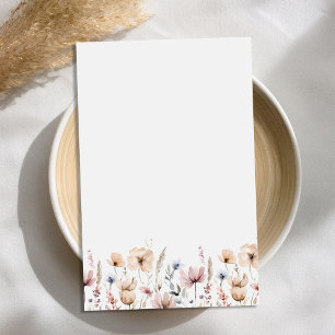 Boho bloemenschildering wilde bloem briefpapier
