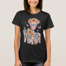Boho Bloemenskelet Zonnebloem Halloween Kunst