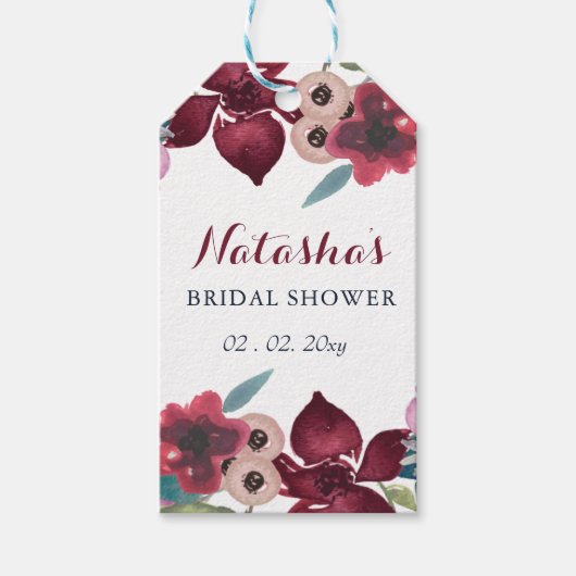 Boho bloementuin bruiloftsborrel cadeaulabel (Voorkant)