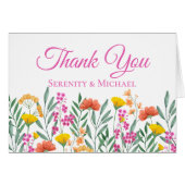 Boho bloementuin Wildbloemen bruiloft dank u (Voorkant Horizontaal)