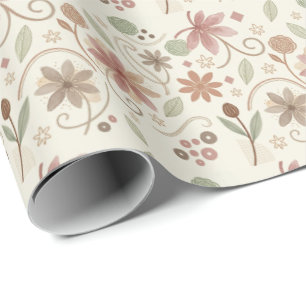 Boho bloemenverpakkings papier