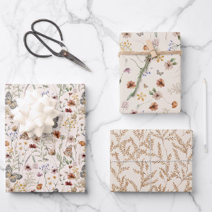 Boho bloemenverpakkings papier inpakpapier vel