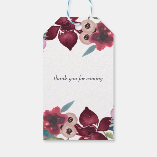 Boho Bloemetuin Bruidsfeest Cadeaulabel (Achterkant)