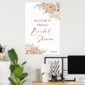 Boho bloemig met Pampas varen Welkom Bruiloft Poster (Thuiskantoor)