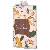 Boho Bloemige Aangepaste Naam Heupfles (Links)