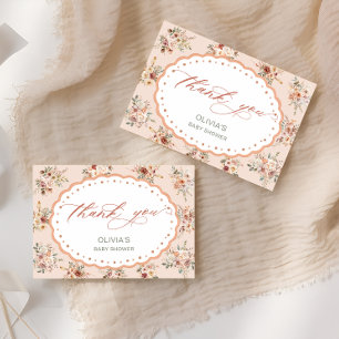 Boho Bloemige Baby Shower Bedankkaart