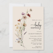 Boho bloemige babyshower uitnodiging (Voorkant)