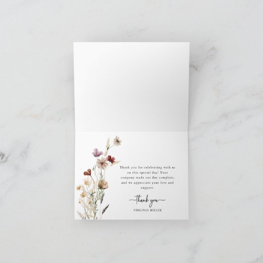 Boho Bloemige Bedankkaart (Binnen)