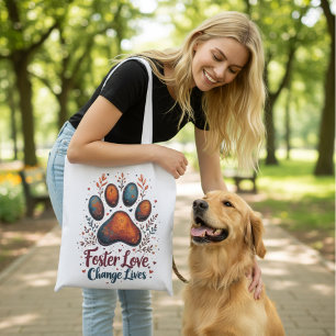 Boho Bloemige Beschermengel Hond Voorstander Kerst Draagtas