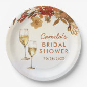 Boho bloemige bruidsuitnodiging papieren bordje (Voorkant)