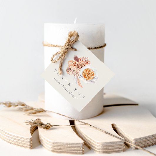 Boho bloemige bruiloft koffie dank je bedankjes labels