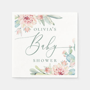 Boho Bloemige Cactus Woestijn Botanische Baby Sh Servet