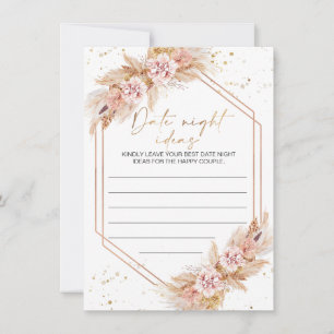 Boho Bloemige Date Night Ideeën Kaart