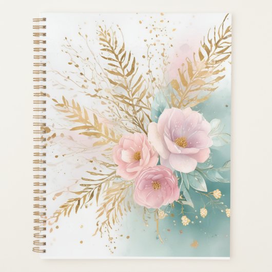 Boho Bloemige Esthetische Planner | Hemels & Paste (Voorkant)