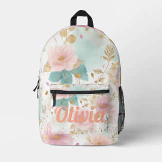 Boho bloemige esthetische rugzak