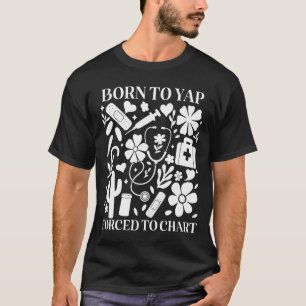 Boho Bloemige Geboren Om Te Kletsen Gedwongen Om T T-shirt