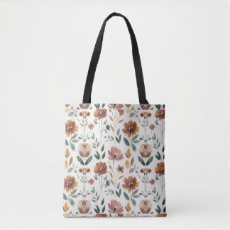 Boho Bloemige Geometrie – Aardse Wilde Bloem Patro Draagtas
