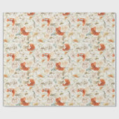 Boho Bloemige Groene Botanische Elementen Cadeaupapier (Vlak)