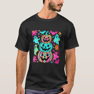 Boho Bloemige Halloween Pompoen Geest Herfst Seizo T-shirt
