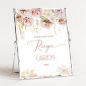 Boho bloemige laat je receptenkaart hier poster