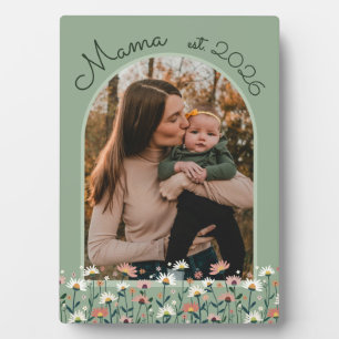 Boho Bloemige Mama Opgericht Aangepaste Foto Fotoplaat