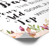 Boho bloemige mimosa bar bord poster (Hoek)