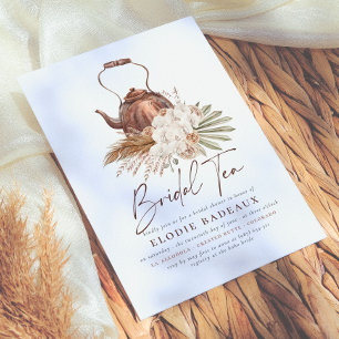 Boho bloemige Pampas gras Moderne Thee Bruiloft Fe Kaart