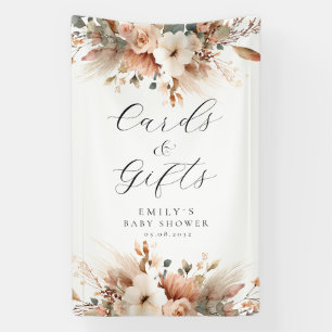 Boho Bloemige Pampas Gras Roos Kaart & Cadeaus Spandoek
